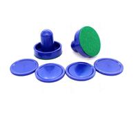 Table Hockey Game Pusher Set, Plastics Paddle Replacement with 4 Pucks & Handle for Air Tables, Long-Lasting Standard Air Pushers and Pucks
