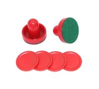 Table Hockey Game Pusher Set, Replacement Plastic Paddle with 4 Pucks and Handle for Long Lasting Air Tables