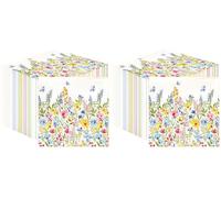 Table Kind 100 x Soft Paper Floral Napkins | 2ply 33cm | Disposable Patterned Party Serviettes for Mother's Day, Flower Easter Napkins for Weddings or Everyday Eco-Friendly Home Compostable Recyclable