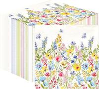 Table Kind 100 x Soft Paper Floral Napkins | 2ply 33cm | Disposable Patterned Party Serviettes for Mother's Day, Flower Easter Napkins for Weddings or Everyday Eco-Friendly Home Compostable Recyclable