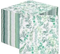 Talking Tables Table Kind 100 x Bulk Pack Soft Paper Napkins Disposable Green Leaves Party Serviettes for Weddings or Everyday Use Eco-Friendly Home Compostable Recyclable Made in EU 2ply 33cm