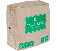 Table Kind 100 x Soft Recycled Paper Napkins Disposable Brown Napkins | 2ply 33cm | Eco Kraft Paper Party Serviettes for Business Catering, Cafes, Schools, Unbleached Home Compostable Recyclable