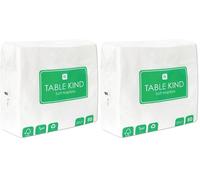 Table Kind 50 x Soft White Napkins, Disposable Napkins Quality Serviettes for Party Serviettes, Catering & Everyday Use, Eco-Friendly Home Compostable FSC, Recyclable, Made in EU 3ply 33cm (Pack of 2)