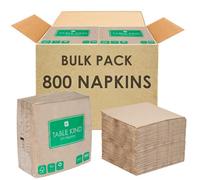 Table Kind 800 x Bulk Pack Soft Recycled Paper Napkins, Brown Disposable Party Serviettes, Catering & Everyday Use, Eco-Friendly, Kraft Unbleached Home Compostable | Recyclable Made in EU, 2ply, 33cm