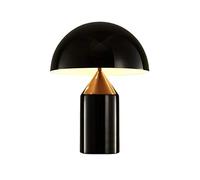 Table Lamp 2 Heads Bedside Desk Light Modern Brass Nightstand with Hemisphere Metal Shade for Living Room Bedroom Office College Dorm Coffee Bookcase (Black | 15" Wide)