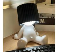 Table Lamp, a Little Shy Man Creative Lamp, Naughty Boy Desk Light, Funny LED Reading Light, Romantic Bedside Lamp, Atmosphere Light for Home Decoration (Black)