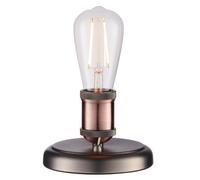 Table Lamp Aged Pewter & Aged Copper Plate 40W E27 Gls Complete Lamp