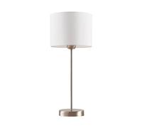 Table Lamp 'Annatina' (Modern) in Silver Made of Textile for e.g. Bedroom (1 Light Source, E27) from Lindby | Bedside Table lamp, Night Light