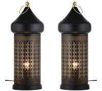 Table Lamp Bedside Lamp 2-Piece Set Metal Black Moroccan 45cm E27