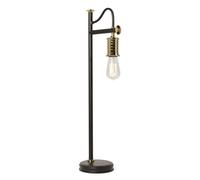 Table Lamp Black & Highly Polished Brass Finish LED E27 60W Bulb d00472