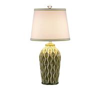 Table lamp Ceramics Table Lamp, Table Lamp with Fabric Lampshade, Bedside Nightlight Lamp for Bedroom Living Room Vintage Foyer Study Room Office (Color : A)