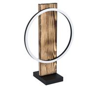 Table Lamp Colour Black Brown Rustic Shade White Plastic Bulb LED 1x12W