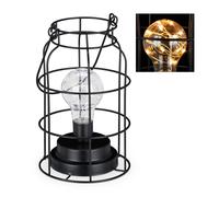 Table Lamp Decorative Light Battery Industrial Cage Table Lamp LED Vintage Grid