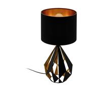 Table Lamp Desk Light Black Shade & Copper Geometric 1 x 60W E27 Bulb
