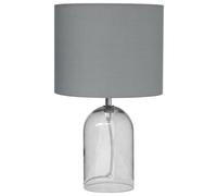 Beliani Table Lamp Devoll Glass Grey, Grey