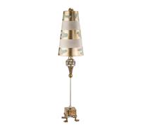 Table Lamp Duck Feet Gold Leaf Acid Etched Base Striped Shade LED E27 100W