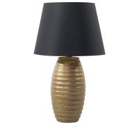 Beliani Table Lamp Ebro Porcelain Gold, Gold