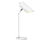 Table Lamp Fixed Stem Tubular Spotlight Shade White Aged Brass LED E27 8W