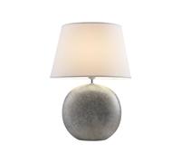 Table Lamp 'Florentino' in White Made of Textile for e.g. Living Room & Dining Room (1 Light Source, E27) from Lindby | Desk Lamps