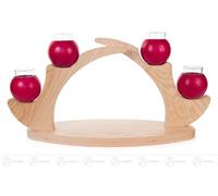 Table Lamp for 4 Candles Red, Solid Wood Bxhxt 460 x 240 x 150mm New