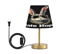 Table Lamp for Living Room Bedroom The Rabbit's Late Hope Bedside Lamps for Nightstand 3 Color Dimming Up Flaxen Fabric Shade for Reading Office Dorm