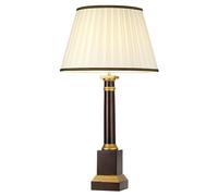 Table Lamp Ivory with Black and Gold trim Shade Oxblood LED E27 60w Bulb