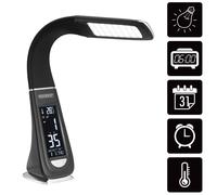 Table Lamp Lilly Black 50x9x65cm with Clock & Temperature Display