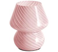 Beliani Modern Table Lamp Lobo Glass Pink