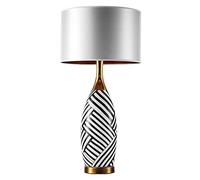 table lamp Luxury Ceramic Bedside Table Lamp Simple Zebra Stripe Bedside Table Lamp Modern Creative Living Room Bedroom Bedside Lamp Decorative Lamp Desk Lamp (Color : B)