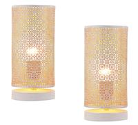 Table Lamp Nightstand Lamp 2-Piece Set Metal White Oriental 25 cm E27
