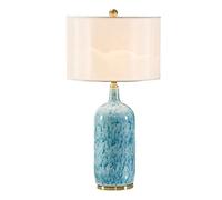 Table Lamp Nightstand Lamp Cyan Ceramic Table Lamp Modern Minimalist Living Room Table Desk Lamps with Fabric Shade Bedroom Study Bedside Lamp (Color : Dimmer)