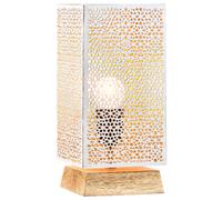 Table Lamp Nightstand Lamp E27 Oriental White Gold Metal 25cm Light Decor
