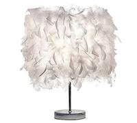 Table Lamp Nordic Feather Night Light Remote Fairy Lamp Home Bedroom Bedside Lights Party Wedding Table Lamp DIY Decoration EU/US/UK Plug Desk Office (EU Plug White)