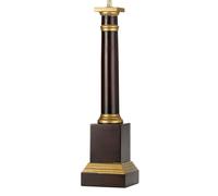 Table Lamp Oxblood & Gold Painted Square & Cylindrical Shade Not Inc LED E27 60w