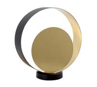 Table Lamp Satin Brass Plate & Matt Black 10W LED E27 Complete Lamp Loops Black One Size