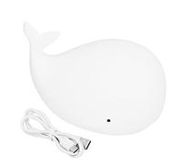 Table Lamp Silicone Night Light USB Charging Cute Whale Shaped Tap Lamp with 3 Lighting Modes 3H Timing Function White Beside Light Night Lights