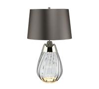 Table Lamp Smoke tinted Glass & Slate Shade LED E27 60W Bulb d01890