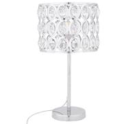 Beliani Modern Glam Table Lamp Silver Drum Shade Rhinestones Crystals Chromed Tenna