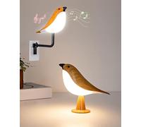 Table Lamp, Touch Control Rechargeable Table Lamp with Remote Control, Bird Shape Night Light, 3 Colors Dimmable & 3 Way Bedside Lamp, Wall Lamp, Touch Lamp for Bedroom, Living, Office, Corridor