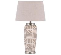 Beliani Table Lamp Traisen Ceramic Beige, Brown