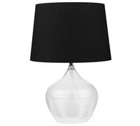 Beliani Table Lamp Osum Glass Black, Black