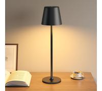 Briloner Battery Powered Black Dimmable Rechargeable Table Lamp