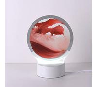 Table Lamp with 3D Moving Sand, Motion Display Flowing Sand Painting Night Light, 5W LED Warm Light, Glass Shade, Stable Base, Hourglass Lamp for Home Office