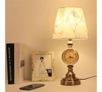 Table Lamp with Clock, Retro and Creative Design for Bedroom, Living Room, Study, Children's Room, Office, Bedside Desk Light - Ideal for Stylish Home Decor