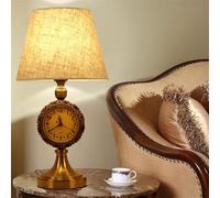 Table Lamp with Clock, Retro and Creative Design for Bedroom, Living Room, Study, Children's Room, Office, Bedside Desk Light - Ideal for Stylish Home Decor
