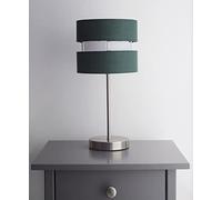 K LIVING Table Lamp with Layer Fabric Light Shade Forest Green in Dark Green K LIVING Dark Green