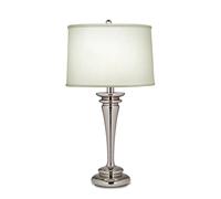 Table Lamp Zinc Pearl Supreme Satin Shade Highly Polished Nickel LED E27 60W