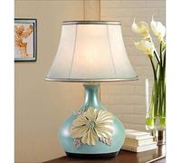 Table Lamps Desk Lamps Fine Hand Carved Resin Table Lamp Blue Flower Living Room Bedside Table Lamp