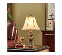 Table Lamps Farmhouse Fabric Shade Table Lamp, Traditional Style Desk Lights, Vintage Country Rustic Nightstand Light, Decor for Living Room Bedroom House Bedside Nightstand Home Office (Color : Whit
