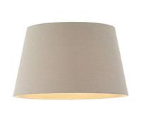 Table Lampshade 12 Inch Grey Linen Fabric Tapered Light Shade